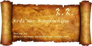 Krámer Konstantina névjegykártya